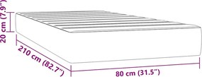 vidaXL Στρώμα με Pocket Springs 80 x 210 x 20 εκ. Ροζ