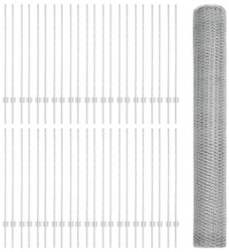 vidaXL Τεντώτο με στήριγμα Ασημί 1,2 x 100 m Ατσάλι