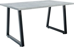 Τραπέζι Atlanta Γκρι-Μαύρο 160x80x77cm