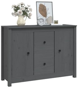 vidaXL Ντουλάπι Γκρι 100 x 35 x 74 εκ. από Μασίφ Ξύλο Πεύκου