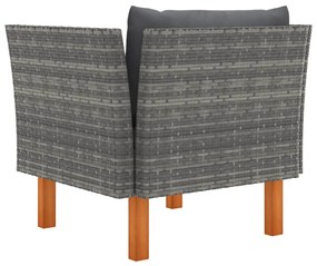 vidaXL Πολυθρόνα Κήπου από Συνθετικό Ρατάν / Μασίφ Ξύλο Ευκαλύπτου