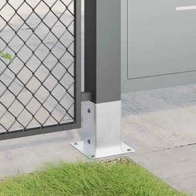 vidaXL Βάσεις στύλων τετράγωνες 12 τεμάχια Ασημί Γαλβανισμένος χάλυβας