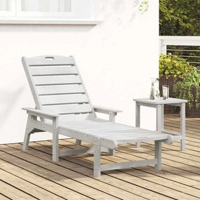 vidaXL Ξαπλώστρα Λευκό 195,5 x 53 x 98,5 εκ HDPE
