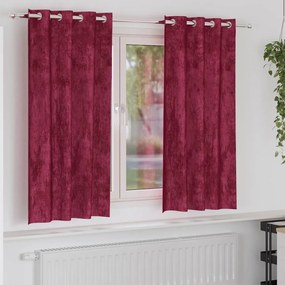vidaXL Κουρτίνα με κουρτίνες 2 pcs Κόκκινο 175 x 140 εκ. Βελούδο