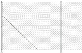 vidaXL Συρματόπλεγμα Περίφραξης Ασημί 1,4 x 25 μ. με Βάσεις Φλάντζα