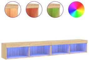 vidaXL Έπιπλα Τηλεόρασης με LED 2 τεμ. Sonoma Δρυς 100 x 30 x 30 εκ.
