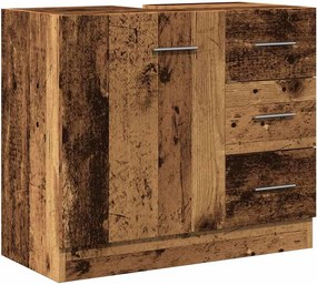 vidaXL Ντουλάπι Νιπτήρα Όψη Παλαιού Ξύλου 63x30x54 εκ. Επεξ. Ξύλο