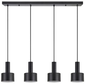 SE21-BL-4-4BL-MS1 ADEPT TUBE Black Pendant Black Metal Shade+ HOMELIGHTING 77-8546