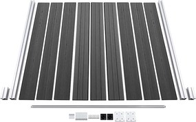 vidaXL Σετ Πάνελ Περίφραξης Μαύρο 619 x (105-186) εκ. από WPC