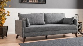 Τριθέσιος Καναπές Κρεβάτι Γκρι BELLA 81x208x85