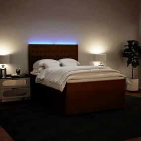 vidaXL Κρεβάτι Boxspring με Στρώμα Ροζ 160x200 εκ. Βελούδινο