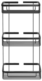 Θήκη Τριπλή Ίσια W26,5xD12,5xY51 cm Black Mat Sanco Shower Baskets 005-M116