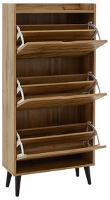 Παπουτσοθήκη Thelma pakoworld 12 ζεύγων oak 60x23.8x131.6εκ