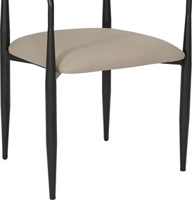 Πολυθρόνα Kalone pakoworld pu σε γκρι-μπεζ απόχρωση 56x55x78εκ