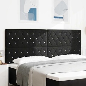 vidaXL Κεφαλάρι LED με φώτα λωρίδας LED Argyle Μαύρο 100 cm Βελούδο