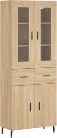 vidaXL Ντουλάπι Sonoma δρυς 69,5 x 34 x 180 εκ. από Επεξεργασμένο Ξύλο
