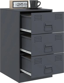vidaXL Κομοδίνα 2 τεμ. Ανθρακί 34,5x39x62 εκ. από Χάλυβα