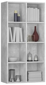 vidaXL Ραφιέρα/Βιβλιοθήκη Γκρι Σκυροδέματος 66x30x130 εκ. Επεξ. Ξύλο