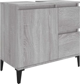 vidaXL Ντουλάπι Μπάνιου Γκρι Sonoma 65x33x60 εκ. Επεξεργασμένο Ξύλο