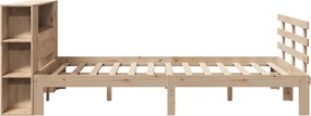 vidaXL Κρεβάτι Βιβλιοθήκη Χωρίς Στρώμα 140x200 εκ Μασίφ Ξύλο Πεύκο