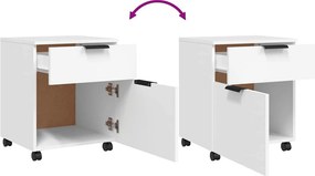 vidaXL Κινητό Ντουλάπι Αρχείων Λευκό 45 x 38 x 54 εκ. Επεξ. Ξύλο Ρόδες