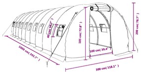 ΘΕΡΜΟΚΗΠΙΟ ΠΡΑΣΙΝΟ 30 Μ² 10 X 3 X 2 Μ. ΜΕ ΑΤΣΑΛΙΝΟ ΠΛΑΙΣΙΟ 3188042