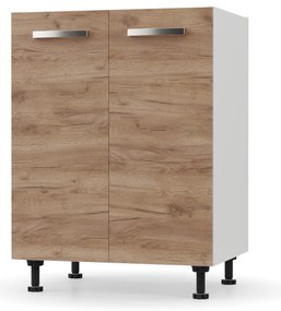 CHARLOTΤE Κάτω Ντουλάπι 60x46.5x82εκ με μεταλλικά χερούλια Χρυσό Δρυς