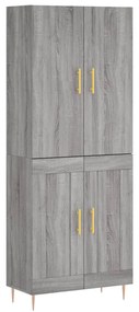 vidaXL Ντουλάπι Γκρι Sonoma 69,5 x 34 x 180 εκ. Επεξεργασμένο Ξύλο