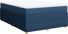 vidaXL Κρεβάτι Boxspring με Στρώμα Μπλε 140x200 εκ. Υφασμάτινο