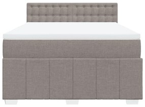 vidaXL Κρεβάτι Boxspring με Στρώμα Taupe 160x200 εκ. Υφασμάτινο