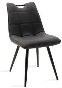 Καρέκλα Nely 058-000017 47x61x85 Black Metal, Technoderma