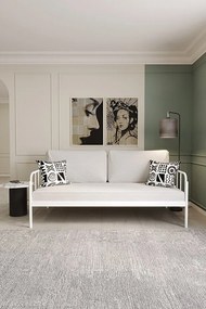 Stewehome Sofia μονό μεταλλικό κρεβάτι καναπές λευκό minimal 90x190x28 cm