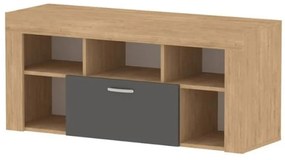 Έπιπλο Τηλεόρασης Midili 0253732 135x42x60,7cm Sapphire Anthracite-Oak