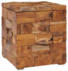 vidaXL Σκαμπό Αποθήκευσης από Μασίφ Ξύλο Teak