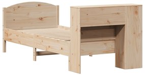 vidaXL Κρεβάτι Βιβλιοθήκη Χωρίς Στρώμα 75x190 εκ Μασίφ Ξύλο Πεύκο