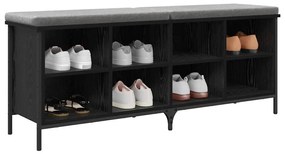 vidaXL Ντουλάπα Παπουτσιών με ράφι Μαύρη Οξυά 131 x 35 x 50 εκ