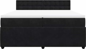 vidaXL Κρεβάτι Boxspring με Στρώμα Μαύρο 200x200 εκ. Βελούδινο