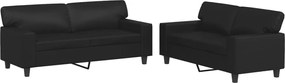 vidaXL Πολυθρόνες Σετ 2 Τεμαχίων Μαύρες Συνθετικό Δέρμα