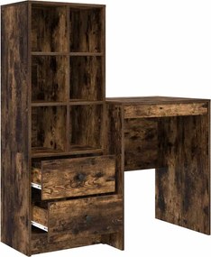 vidaXL Γραφείο με συρτάρι 2 pcs Καπνιστό Δρύς