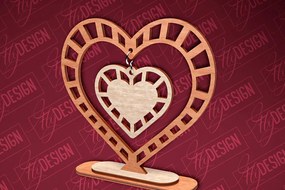 Σετ των 2 Intra απο ξύλο plywood 3mm-4mm πάχος – Κρεμαστό σταντ καρδιών του Αγίου Βαλεντίνου | CNC Δίασταση 20x20 cm INTRAFABR-83612043