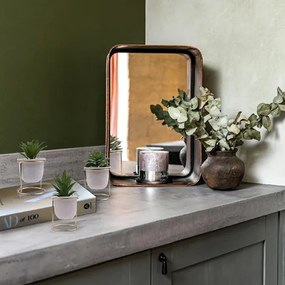 Τεχνητό Φυτό σε Κεραμικό Γλαστράκι σε Μεταλλική Βάση 9.5x18cm