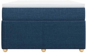 vidaXL Κρεβάτι Boxspring με Στρώμα Μπλε 120x200 εκ. Υφασμάτινο
