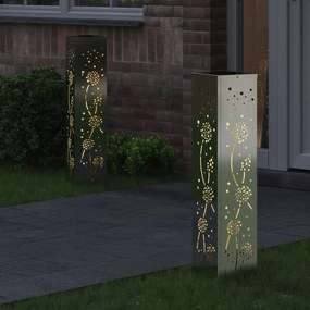 vidaXL Ηλιακό LED Φως Δρόμου 2 pcs Θερμό λευκό 18 x 18 x 80 εκ.