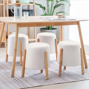 Σκαμπό Nextdeco Natural λευκό Υ46,5x38x37,5εκ.