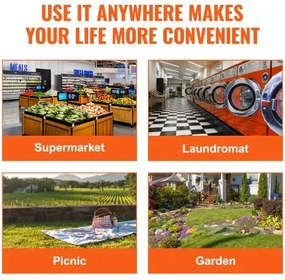 VEVOR Folding Shopping Cart Foldable Utility Cart 80 lbs Telescoping Handle