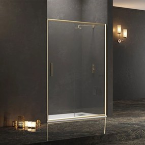 Καμπίνα Ντουζιέρας Από Τοίχο Σε Τοίχο Συρόμενη Efe 400 EFEO400140 5mm Clear-Gold Mat Karag 140 x190 Αλουμίνιο,Γυαλί