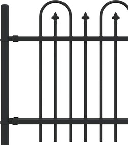 vidaXL Φράχτης Καμάρας με Άκρες Dronten Μαύρο