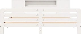 vidaXL Σκελετός Κρεβ. Χωρίς Στρώμα Λευκό 200x200 εκ Μασίφ Πεύκο