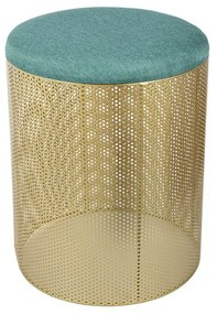 Artekko Artekko Stool Τραπεζάκι Βοηθητικό/Σκαμπώ Μεταλλικό Χρυσό/Γαλάζιο (40x40x46)cm 19CF1264