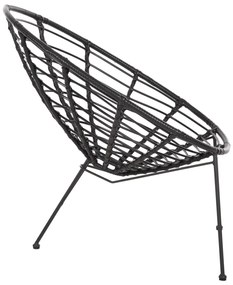 Καρέκλα - Πολυθρόνα ALLEGRA C5458.12 Μεταλλική με Wicker Μαύρο Τύπου Φωλιά 73x78x88Υ εκ. 73x78x88 εκ.